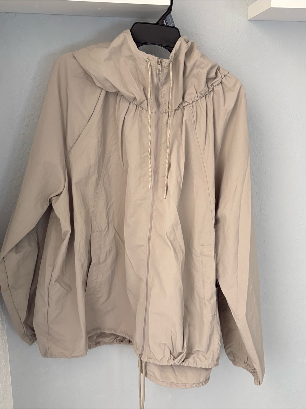 Avia Light Taupe Hooded Windbreaker Jacket